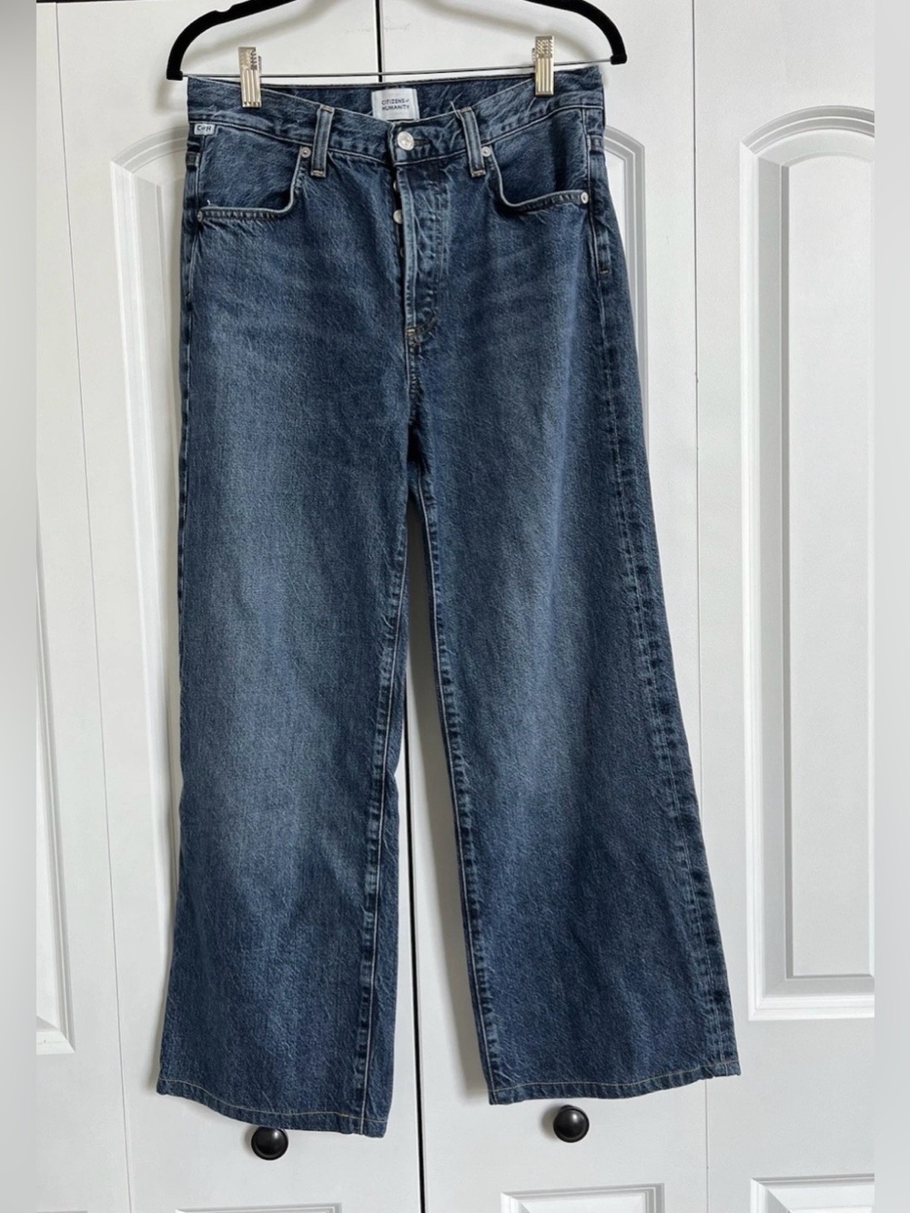 Citizens of Humanity Annina cropped wide legs jeans, 27, button fly